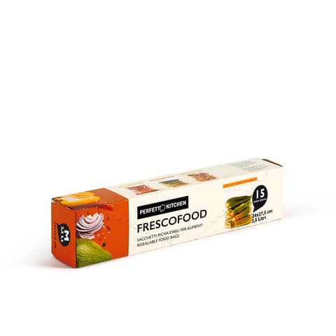 Sacchetti richiudibili per alimenti Perfetto ''Frescofood'' - conf. 15 pz M - 24x27,5 cm - 29162